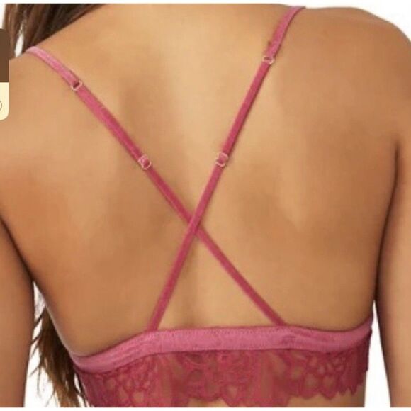 Free People Amelie Lace Bralette Size XS In Vivacious Pink - Picture 2 of 10